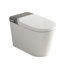 Toilette intelligente une pièce avec siège chauffant, chasse d'eau automatique, aromathérapie et capteur de pied - conception sans réservoir avec affichage DEL et séchage à l'air chaud