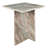 Cecil Modern 18.5" Square Natural Marble End Table with Cross Base, Glossy Gray and Beige Solid Stone Accent Side Table for Living Room-327211734
