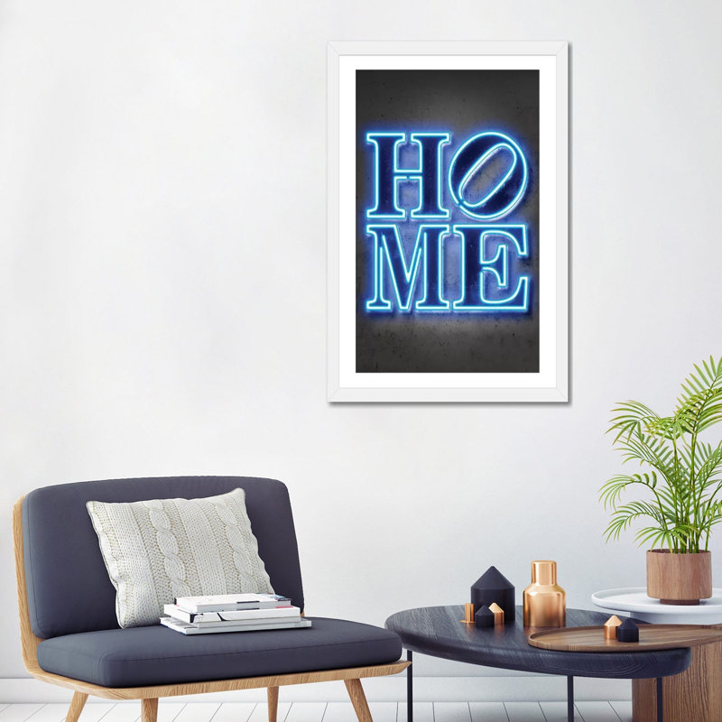 "Home" par Octavio Mielu-impression d’art textuel, Blanc, H 32 po x l 24 po x P 1 po, Papier encadré blanc