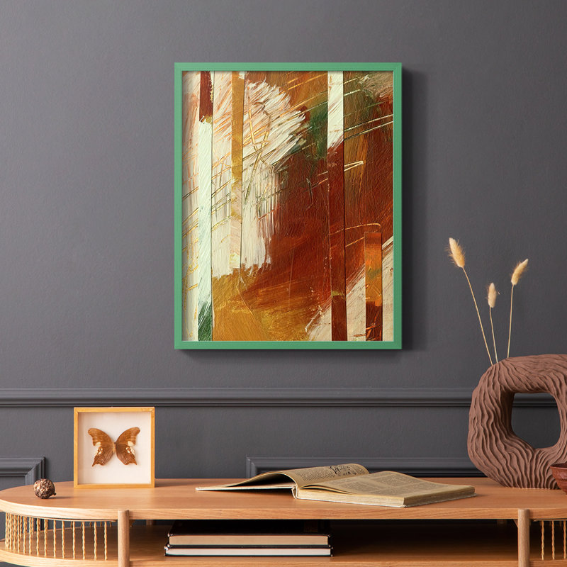 Wheaten I Framed Print - Solid Wood, 20" H x 16" W, White