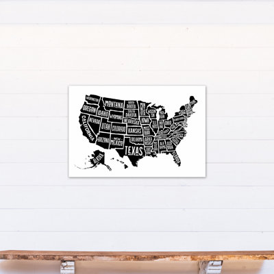 'Simple United States World Map' Framed Graphic Art Print