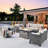 Harbin Wicker Rattan 7 - Person Outdoor Seating Group with Cushions with Fire Pit Table with Swivel Rocking Chairs-664876313