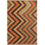 Tapis en laine chocolat/orange en laine fait main kilim one-of-kind Sinclair