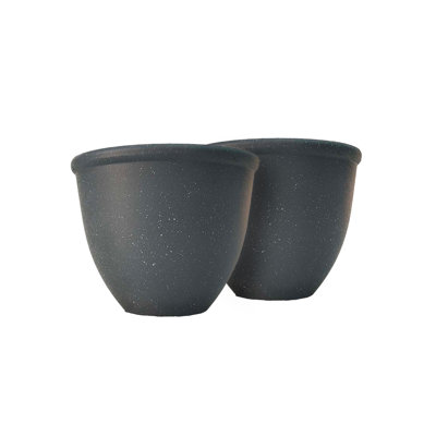 ROUND PLANTER GRAY 8"X 6"-PACK OF 2 UNITS