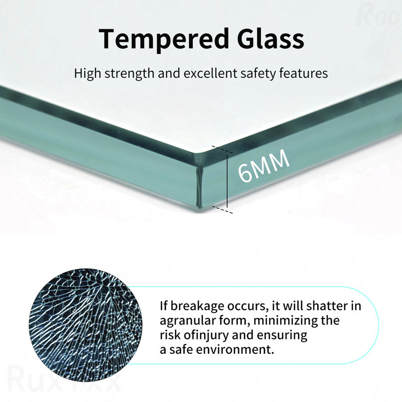 Frame Double Sliding Opening Soft-Close Shower Door  - Bathroom Sliding Opening Shower Door  - (6Mm) Thick Tempered Glass Door