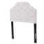 Tête de lit tapissier simple grise avec magnifique capitonnage à boutons et garniture cloutée contemporaine avec coutures sophistiquées à losanges-552609478
