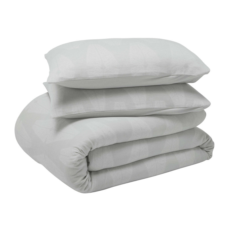Ensemble d'édredon 100% coton Manali, Gris, Édredon pour très grand lit + 2 taies décorativ