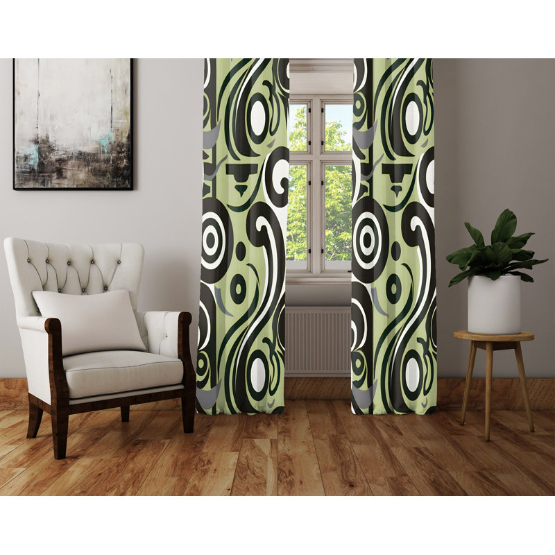 Daquon Semi Sheer Curtain Pair, 20" W x 52" L