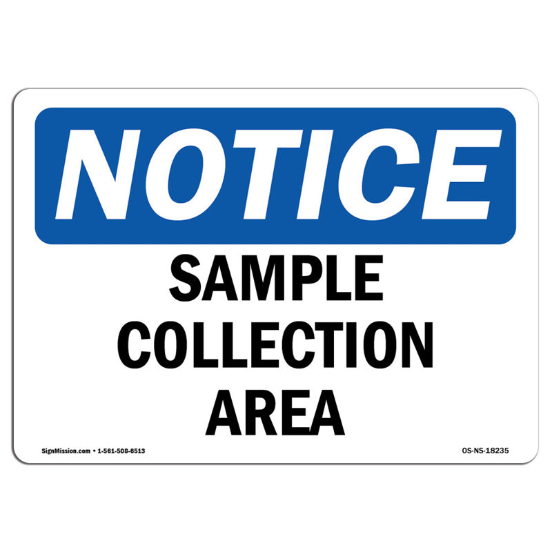 Enseigne de zone de collecte d'échantillon