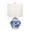 Lampe de vase en céramique bleue et blanche D12x19,3 "