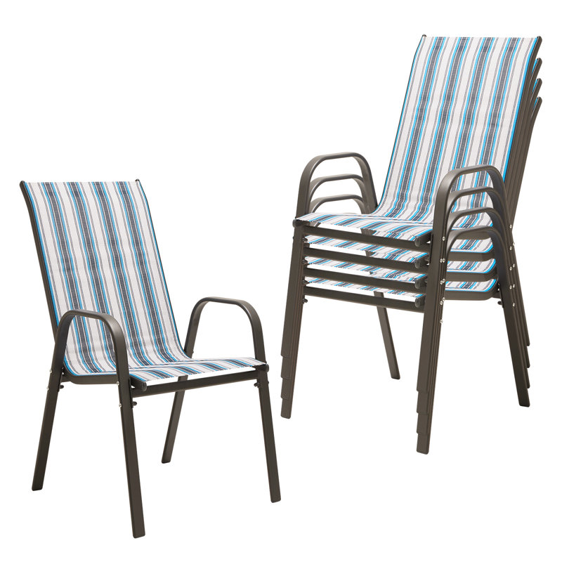 Ensemble de 4 chaises de patio empilables Ronda