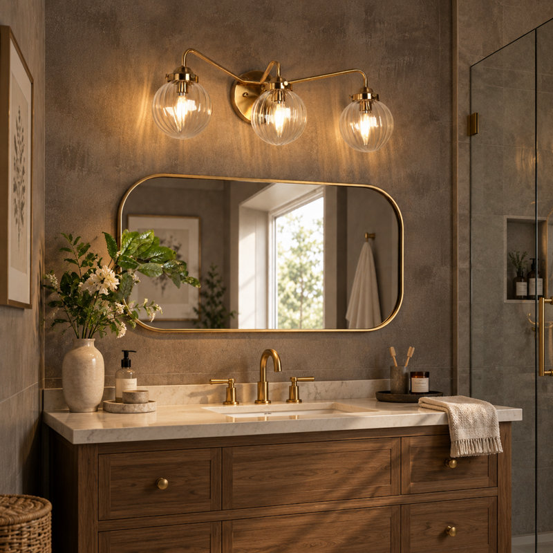 Ulah 3-Light Dimmable Hand-Blown Glass Vanity Light