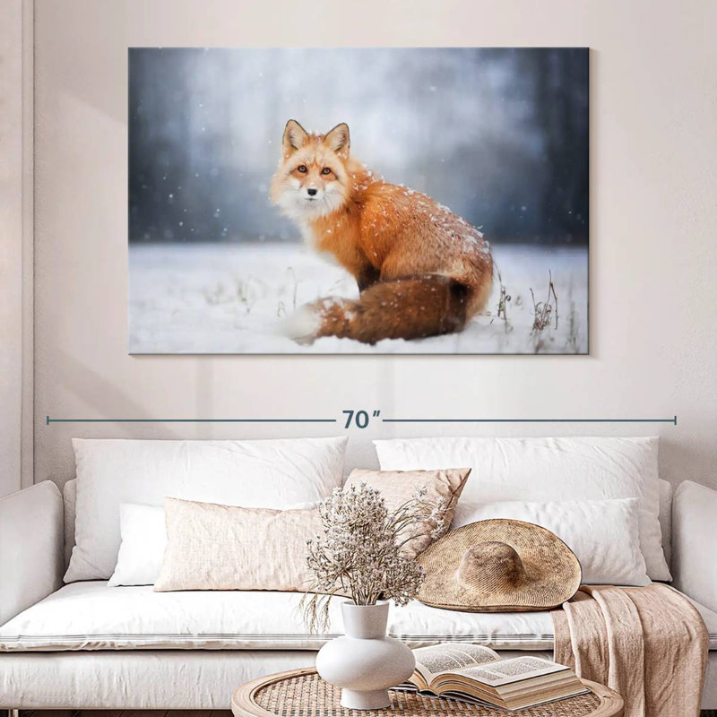 Portrait de petit renard roux Brampt, H 34 po x l 51 po
