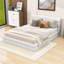 Grand lit plateforme tapissier en bois avec tête de lit-1512485069