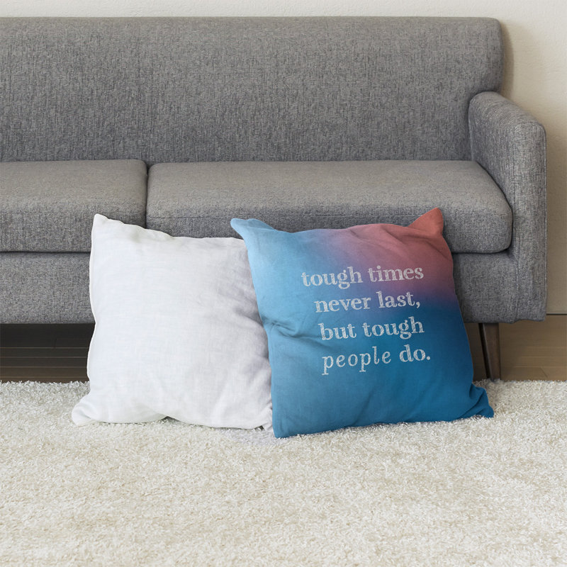 Coussin de sol, 28 po x 28 po, Bleu/rose