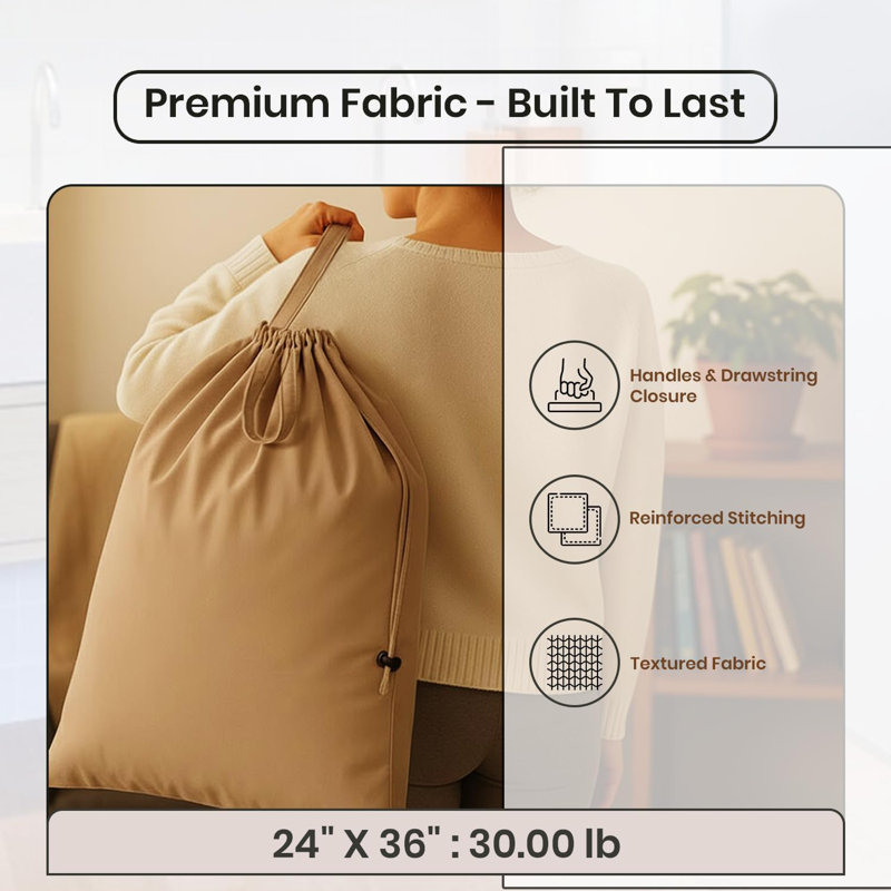 Sac de rangement robuste en toile de coton épais avec sangle renforcée