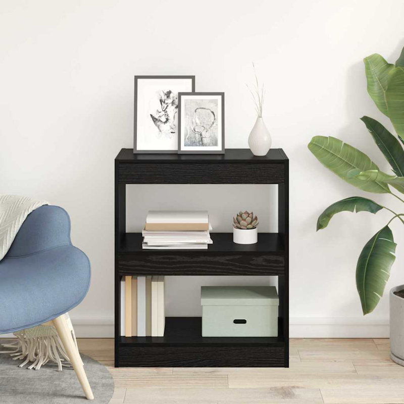 Standard Bookcase, (2 Shelves) 72cm H x 60cm W x 30cm D, Black