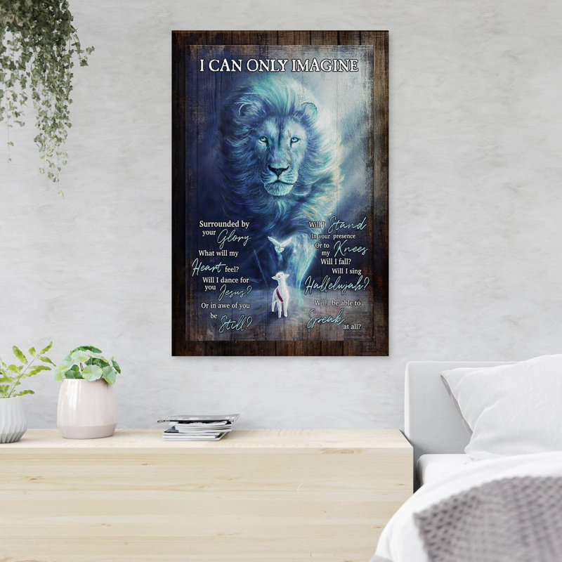 Le dieu du lion et la chèvre - Will I? «I Can Only Imagine», reproduction d'art graphique sur toile tendue 1 pièce