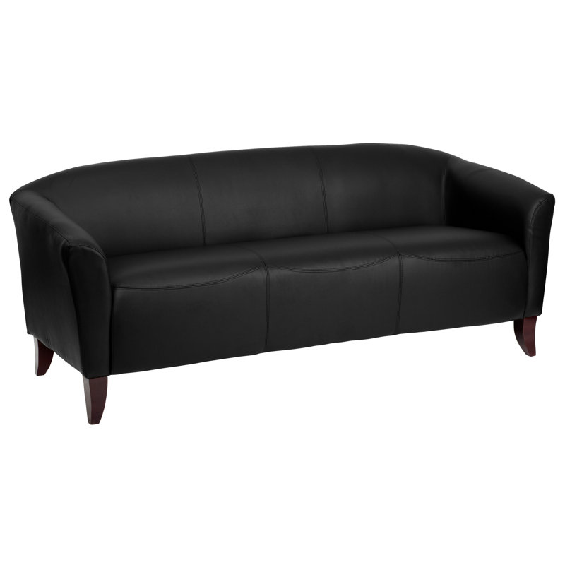 Black LeatherSoft 3-Piece Reception Set with Hardwood Feet