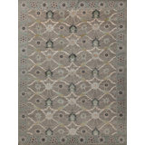 Persia Oriental Area Rug in Silver/Dusty Teal/Charcoal/Camel