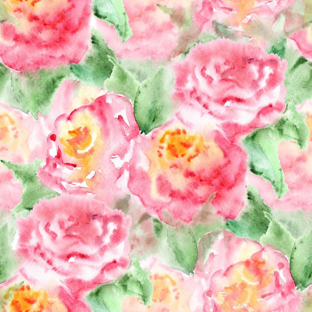 Stacyville Aquarell Teerose von Silmairel - Druck