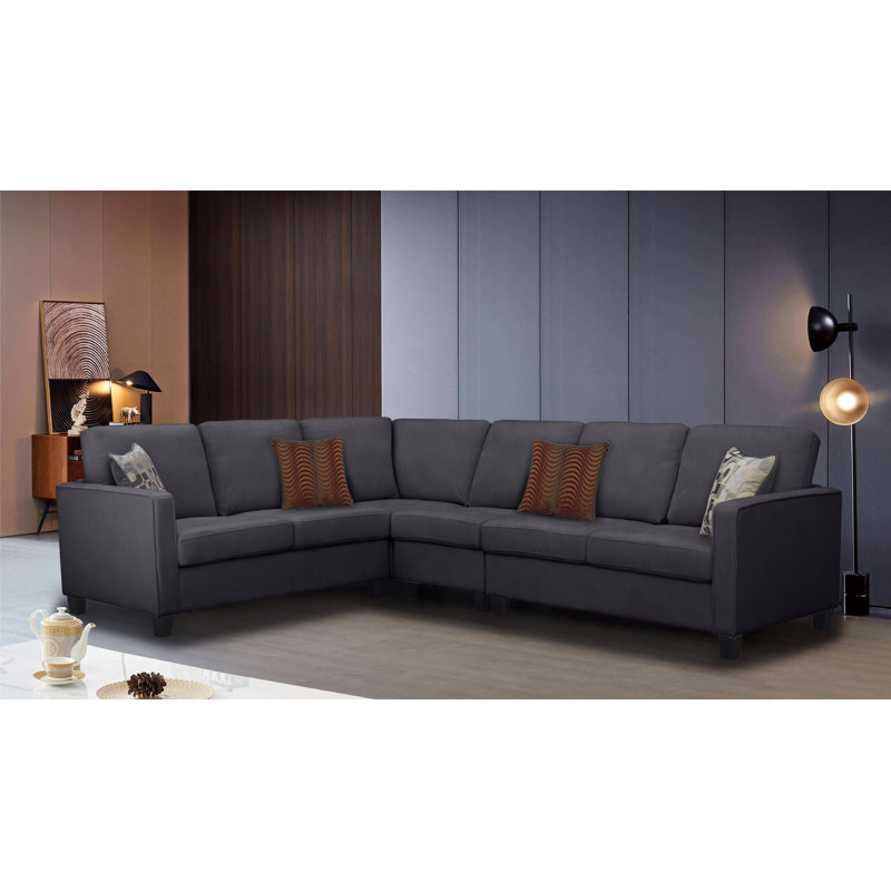 Canapé modulaire rembourré moderne, Polyester gris