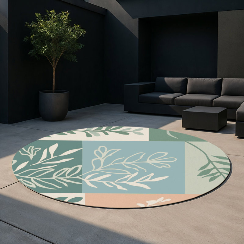 Tapis intérieur et extérieur Garden Shadows, Rond 5 pi