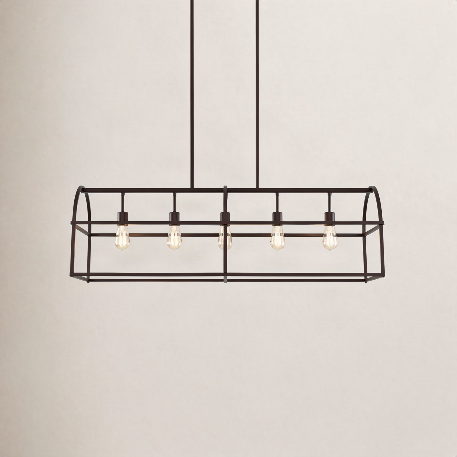 5 Light Dimmable Pendant, Bronze