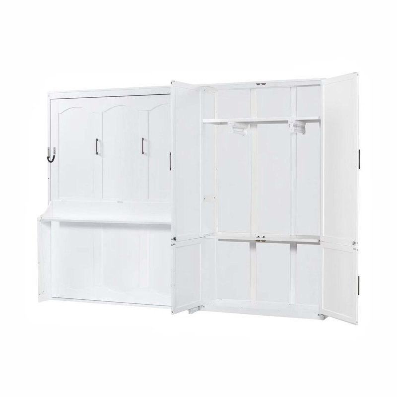 Grand lit escamotable mural avec placard
