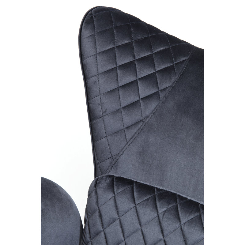 Armchair Tudor Velvet, Black