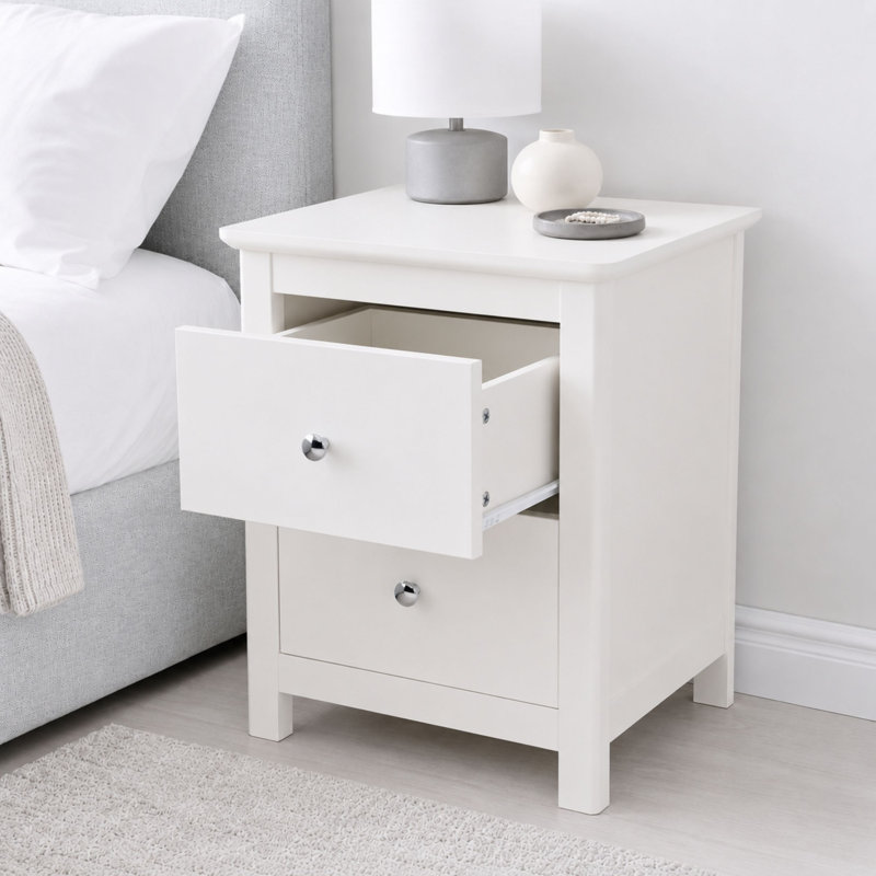 45cm W Manufactured Wood Bedside Table