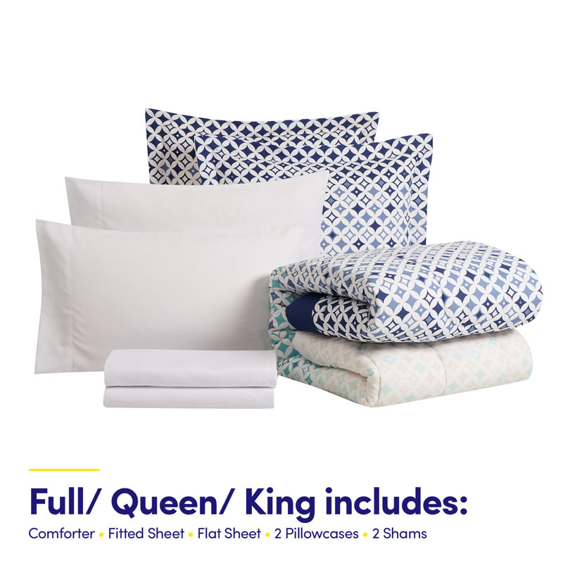 Genova Printed Bed In A Bag Comforter Set, King Comforter + 6 Additional Pieces