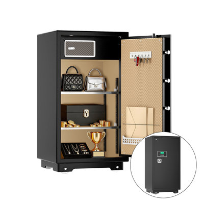 Tigerking 7.2 Cu. ft. Large Heavy Duty Safe Box with Double Safety Key Lock and Separate Lock Box for Home Hotel Office, 132lbs, Black