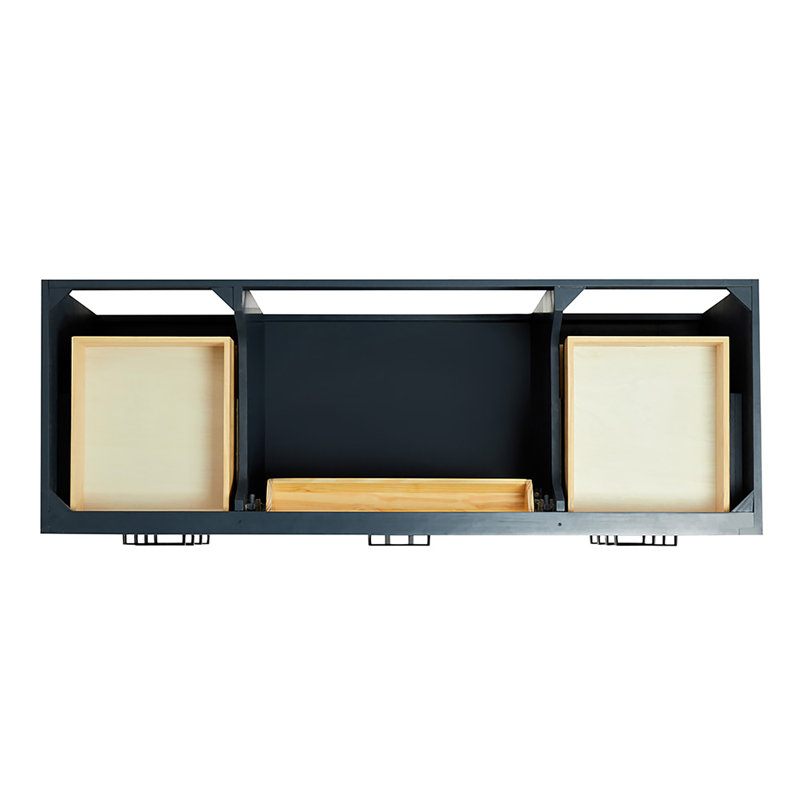 60" Single Sink Bathroom Vanity, Midnight Blue, Matte Black