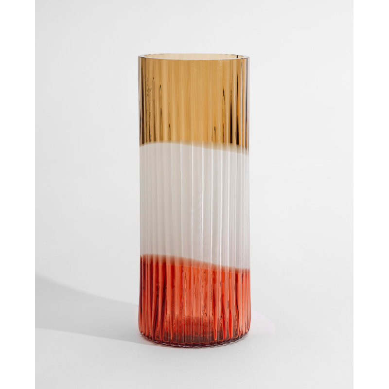 Plissé Vase Ed-10, Brown/Cream/Red