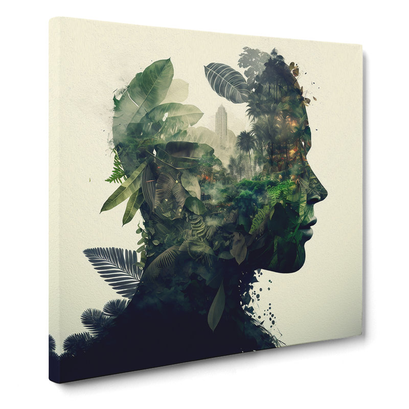 Jungle Double Exposure No.2 - Wrapped Canvas, 35cm H x 35cm W x 3cm D