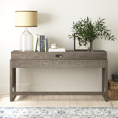 Keena Console Bar Table w/ Charging Station by Laurel Foundry Modern Farmhouse