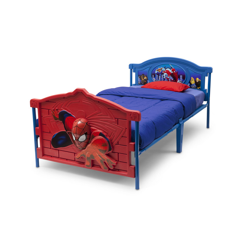 Action-Packed Spider-Man Metal Twin Bed with Drawer and Headboard