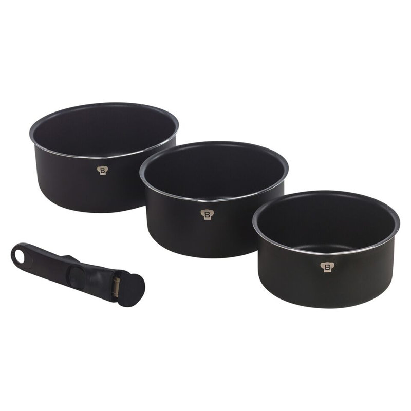 3 - Piece Non-Stick Aluminum Cookware Set, Aquamarine