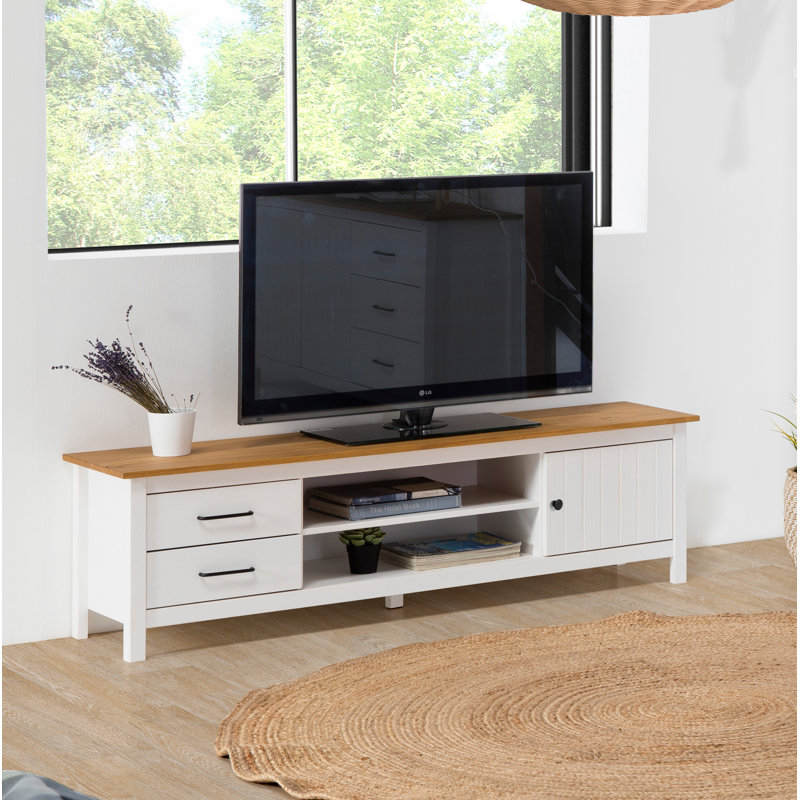 Giardina Unfinished TV Stand for TVs up to 55", White