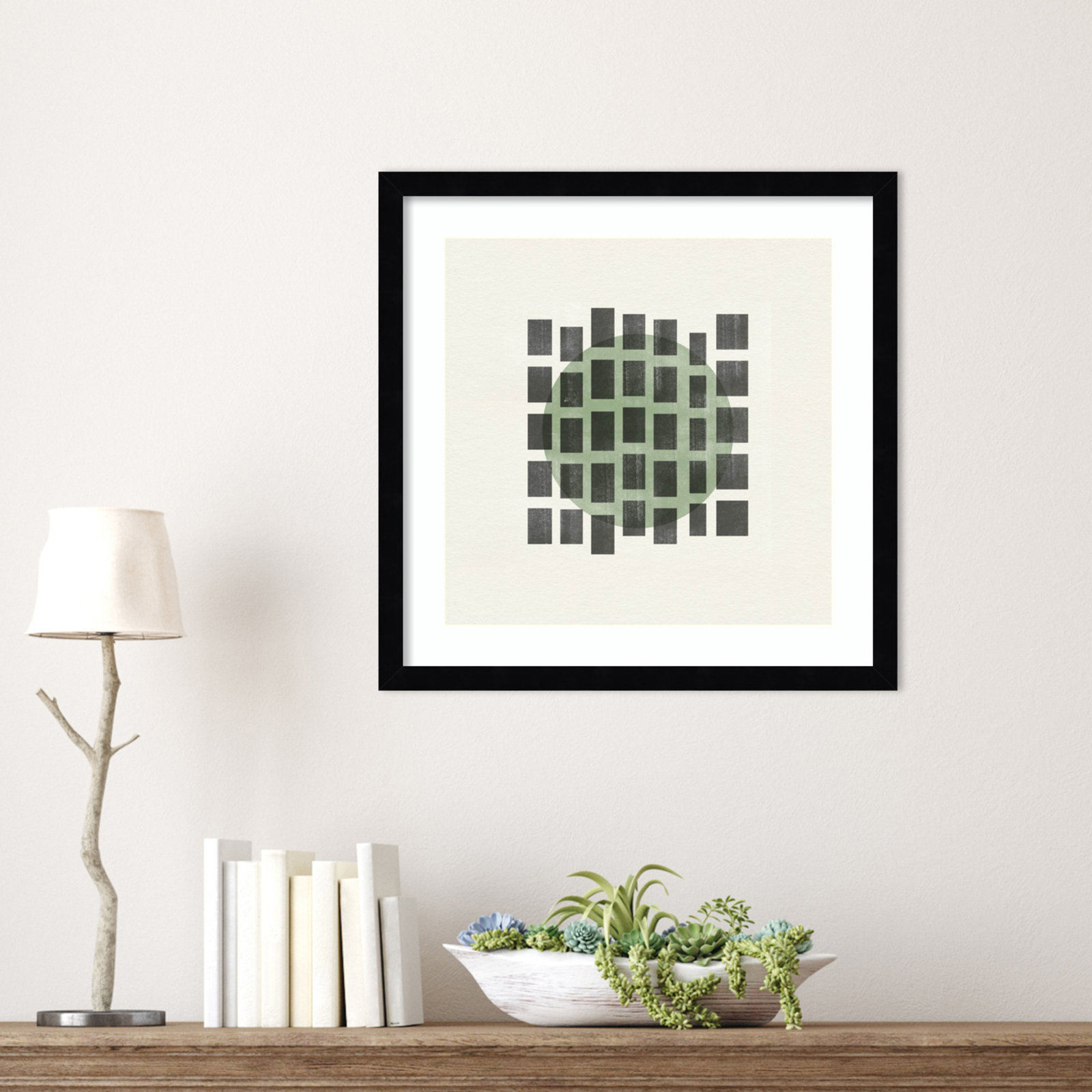 Minimalist Japandi 01 by The MIUUS STUDIO Wood Framed Wall Art Print, Black, 17" H x 17" W