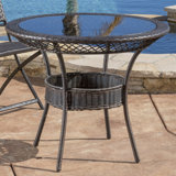 Aiana Round Glass Outdoor Bistro Table