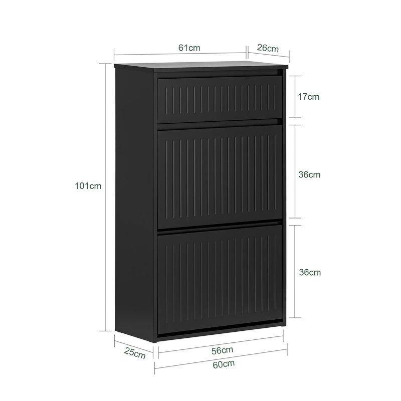 Shoe Storage Cabinet, Black
