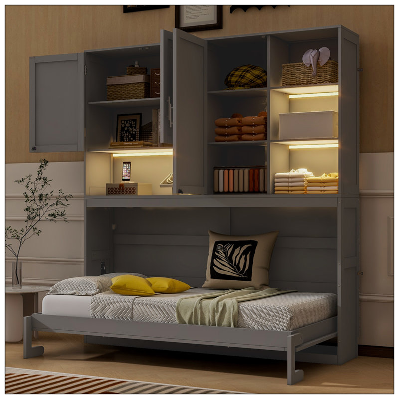 Lit pour chambre à coucher, gris