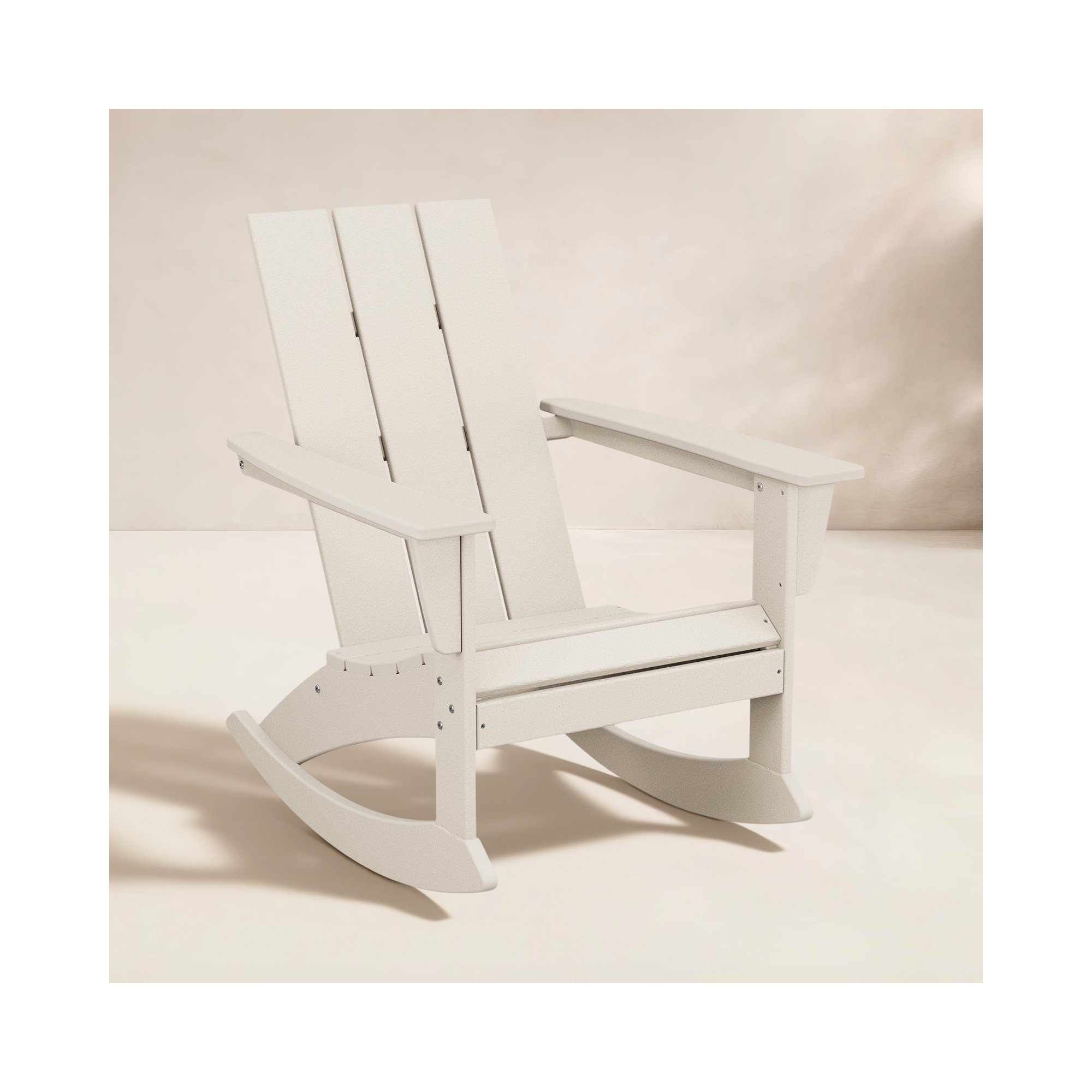 POLYWOOD Modern Adirondack Rocking Chair, Sand