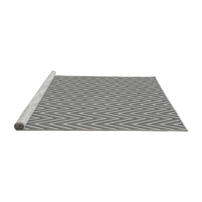 Tapis gris tissé à la machine, Rond 3 pi