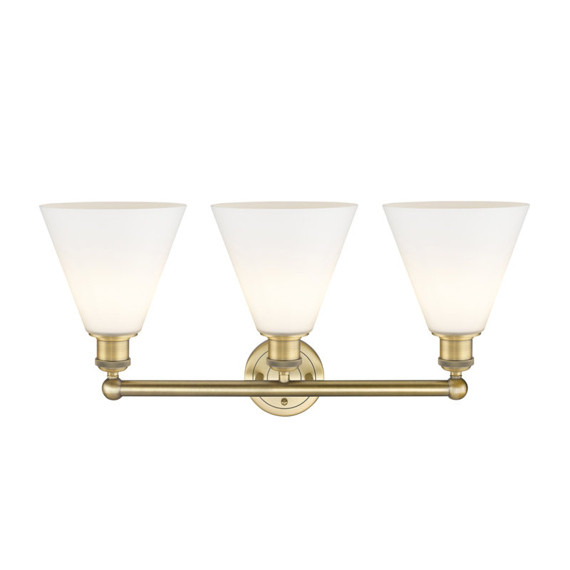 Beva 3 - Light Dimmable Vanity Light, Matte White, Brushed Brass