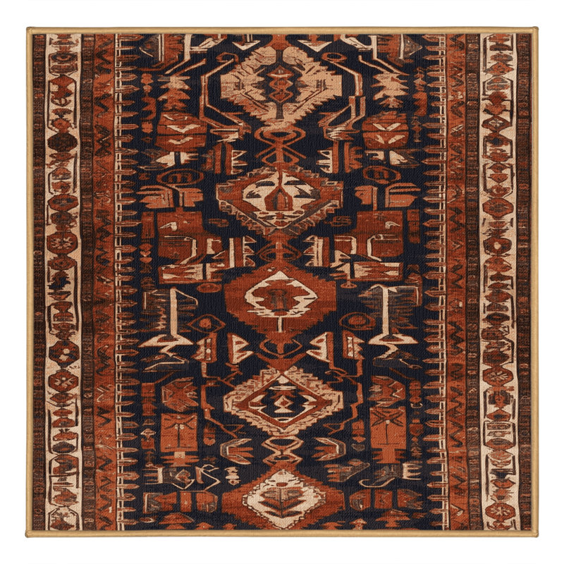 Tapis brun lavable à la machine, Carré 5 pi