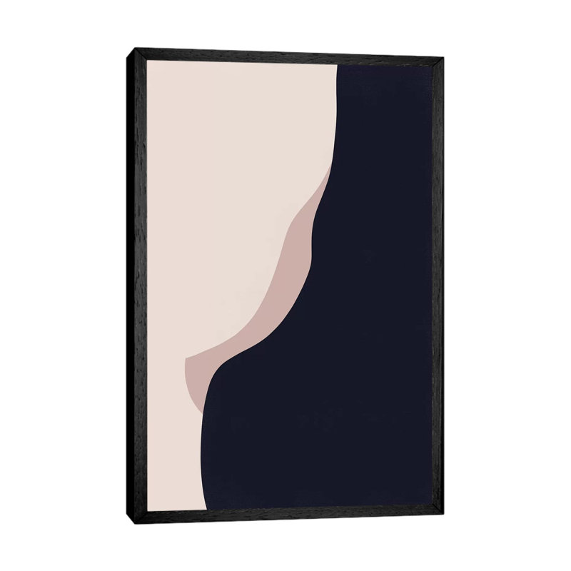 Navy Rose Abstract II by Leah Straatsma - Print on Canvas, Black Floater Framed, 152.4cm H x 101.6cm W x 3.81cm D