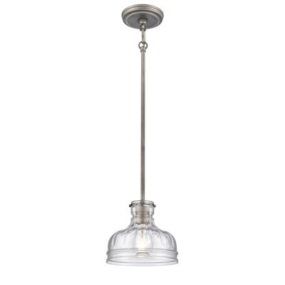Mini-luminaire suspendu 1 lumière de 8 po de large Orinoco - zinc vieilli